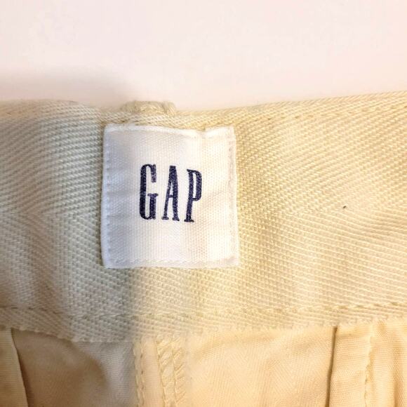 Gap Pants Women's 6 High Rise Straight Khaki Cream Raw Hem Coastal Casual NEW - Picture 9 of 15